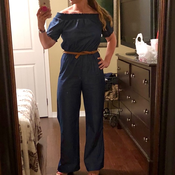 Other - Denim romper with belt. Worn once.